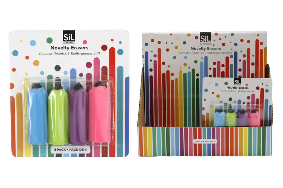 Sifcon 4 Pack Erasers Pencil Shape