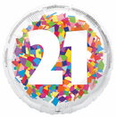 Unique Foil Balloon Bright Confetti Age 21 18"