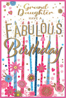 Set of six Simon Elvin C75 birthday greeting cards for granddaughter featuring colorful, festive designs.