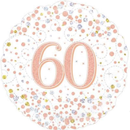 Oaktree Sparkling Fizz Age 60 Rose Gold 18" Foil