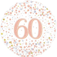 Oaktree Sparkling Fizz Age 60 Rose Gold 18" Foil