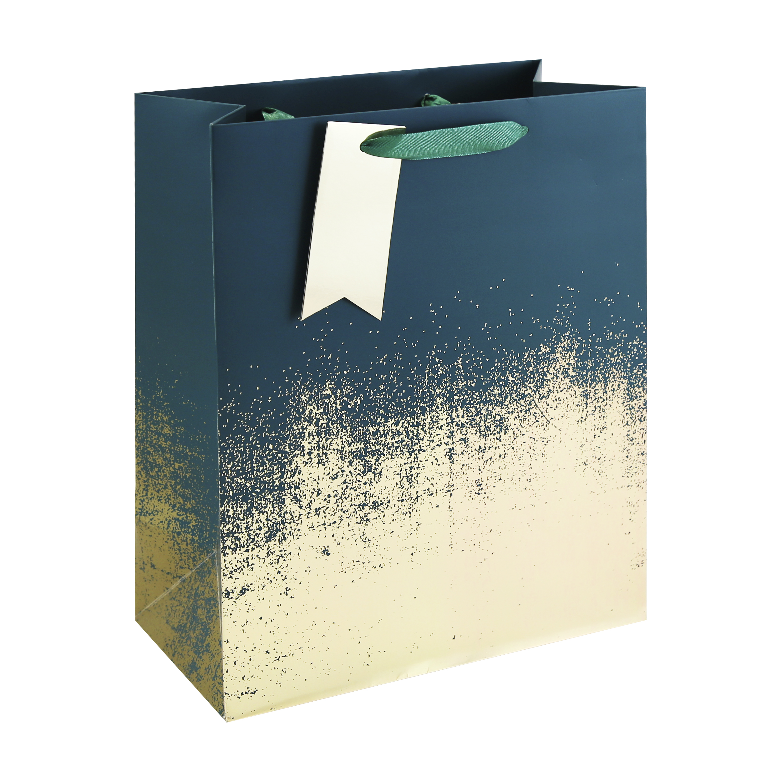 Distressed Green & Gold Gift Bag Large 6pk