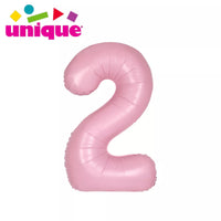 Unique Foil Balloon Matte Pink 34" Number 2