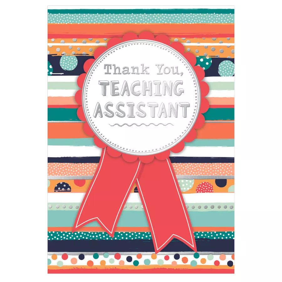 Set of six Prelude C50 Thank You teaching assistant cards featuring colorful designs for expressing appreciation.