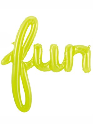 Fun Script 27" Foil Balloon - Lime Green