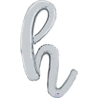 Grabo Foil Balloon Silver Script 14" Letter H