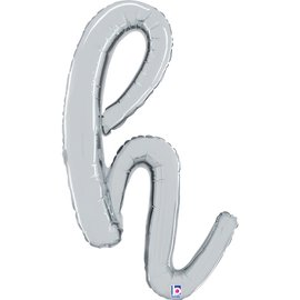 Grabo Foil Balloon Silver Script 14" Letter H