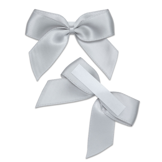 Italian Options 12 Pack Ribbon Bows Silver 5cm