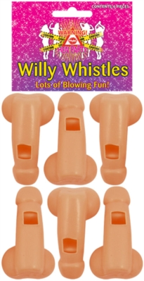 Henbrandt 6 Pack Hen Party Willy Whistle 5.8cm