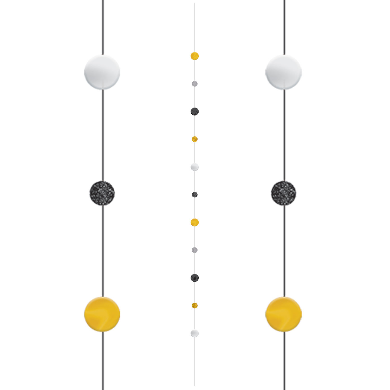 Amscan Black, Gold & Silver Balloon String 1.82M