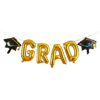 Club Green Foil Balloon Banner Gold Grad 16"
