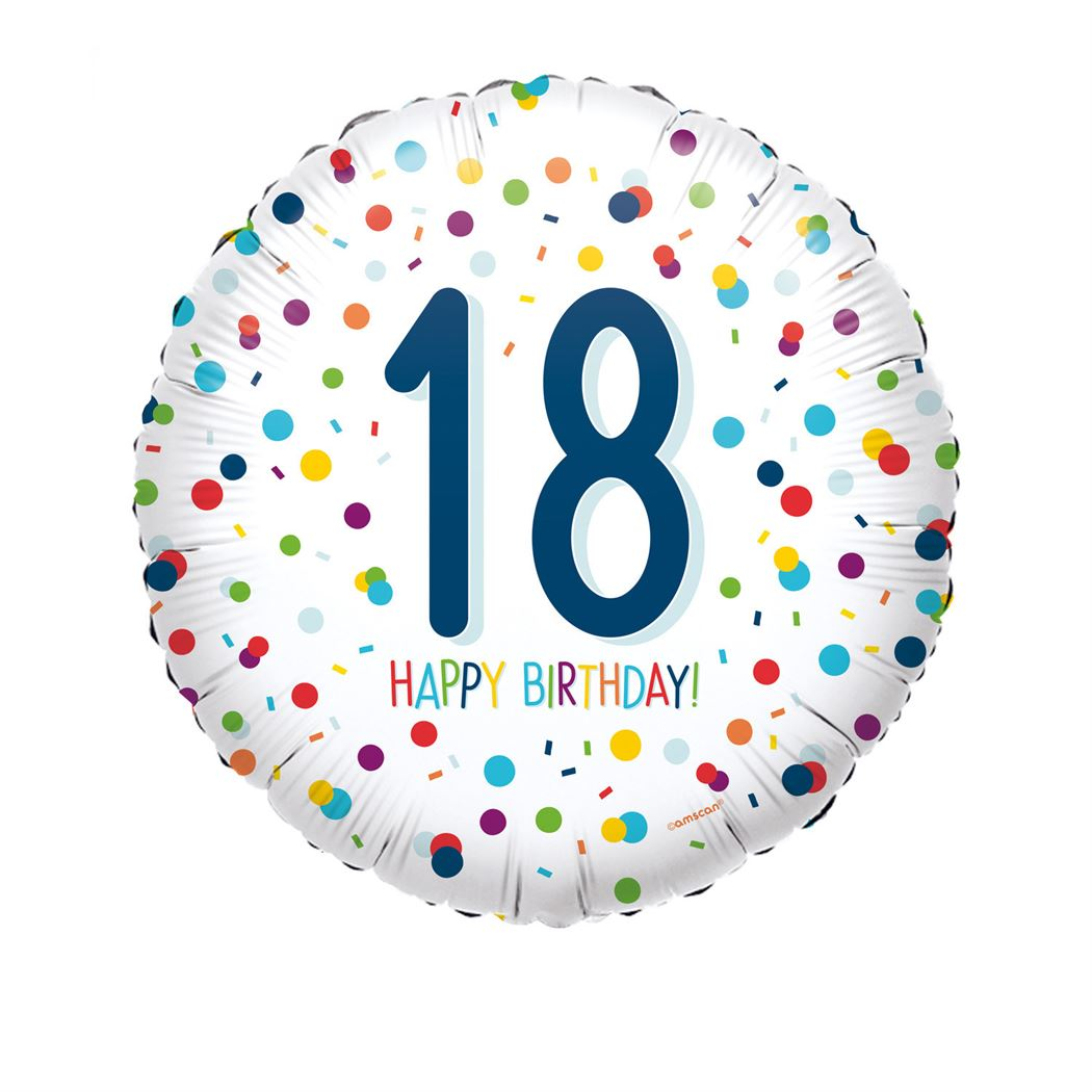 Anagram Confetti 18th Birthday 18" Foil Balloon
