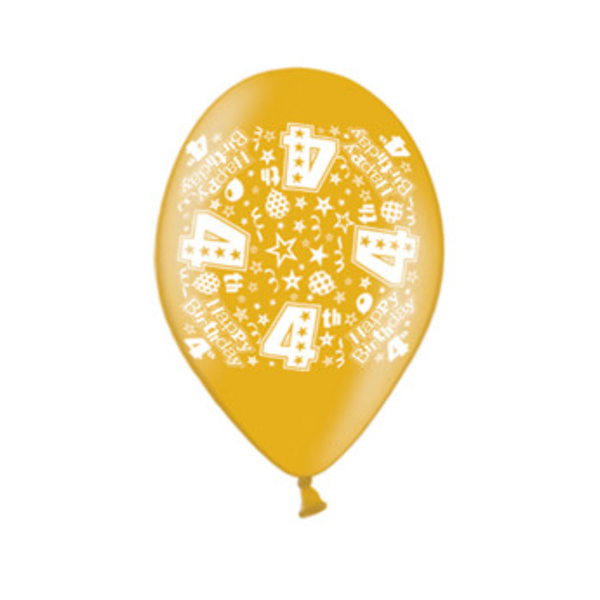Age 4 Latex Balloons 9" 10pk