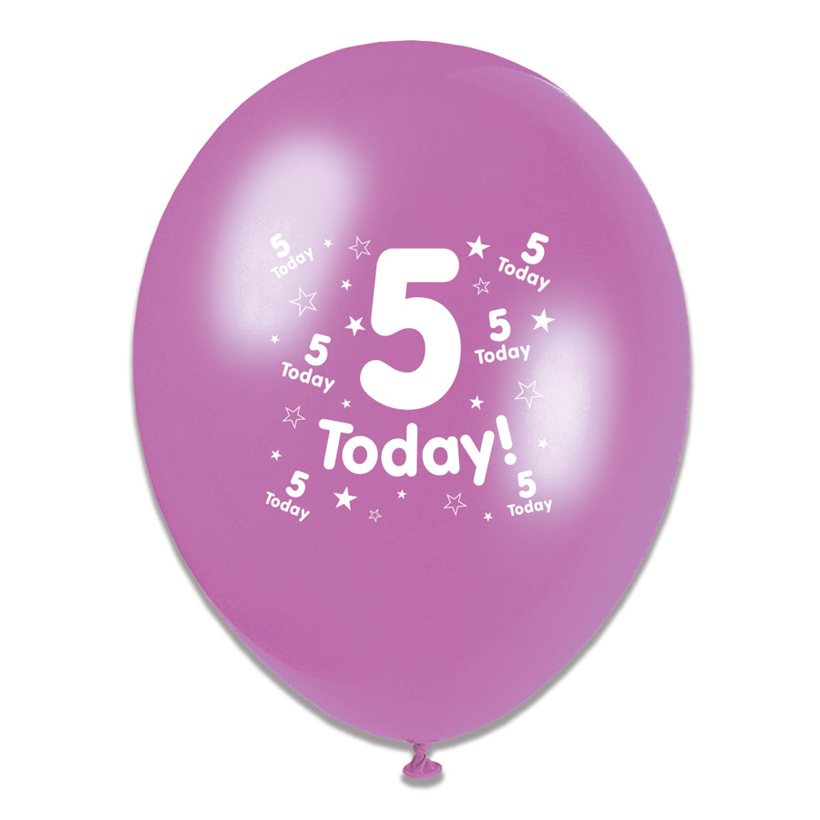 Tiger Feet Age 5 Birthday 10" Balloons 6x8pk