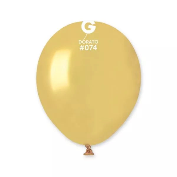 Gemar Metallic Dorato 5" Latex Balloons 50pk