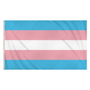Transgender Pride flag, 5ft by 3ft, with colorful stripes representing LGBTQ+ pride, displayed flat against a surface.