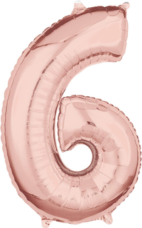 Anagram Foil Balloon Rose Gold 26" Number 6