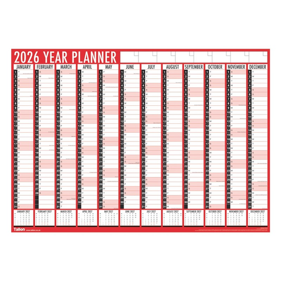 Calendar Full Year Wall Planner Folded 2027