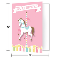 Carousel Invitations With Envelopes 8pk