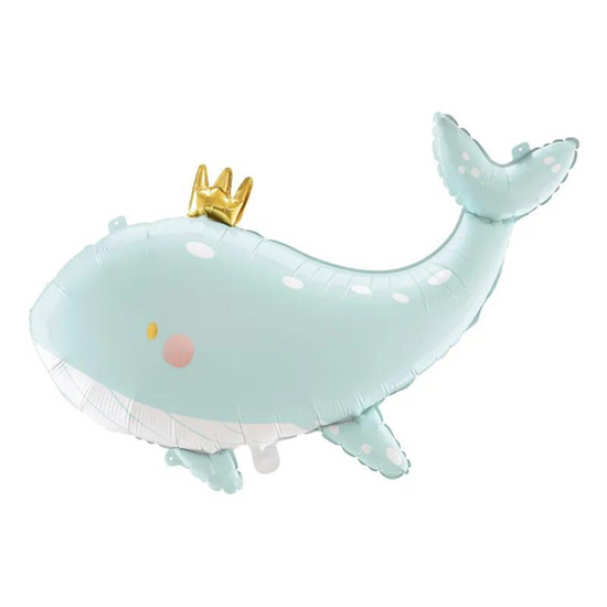 Pastel Blue Whale 36" Large Foil Shape Balloon