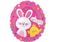Easter Bunny & Chick 20" Foil Balloon (Loose)