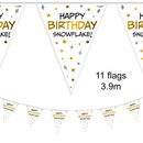 Happy Birthday Snowflake Bunting 3.9m