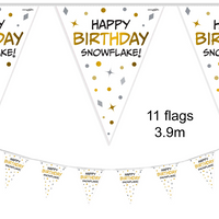 Happy Birthday Snowflake Bunting 3.9m