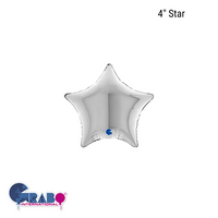 Grabo Foil Balloon Silver Star 4"