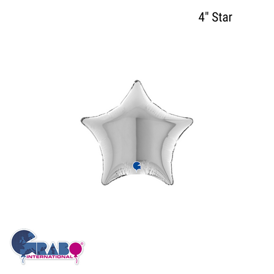 Grabo Foil Balloon Silver Star 4"