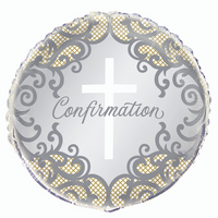 Unique Confirmation Gold & Silver 18" Foil Balloon