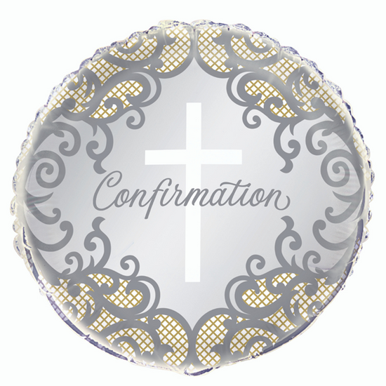 Unique Confirmation Gold & Silver 18" Foil Balloon