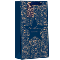 Gift Bags Christmas Star Double Bottle 6pk
