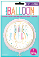 Unique Foil Balloon Birthday Girl 18"