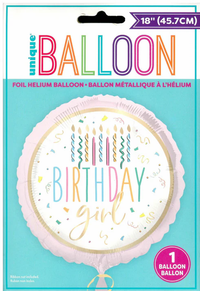Unique Foil Balloon Birthday Girl 18"