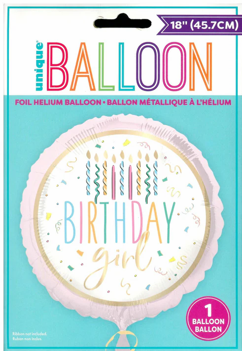 Unique Foil Balloon Birthday Girl 18"
