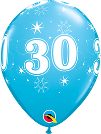Qualatex Age 30 Robin's Egg 11" Latex 25pk