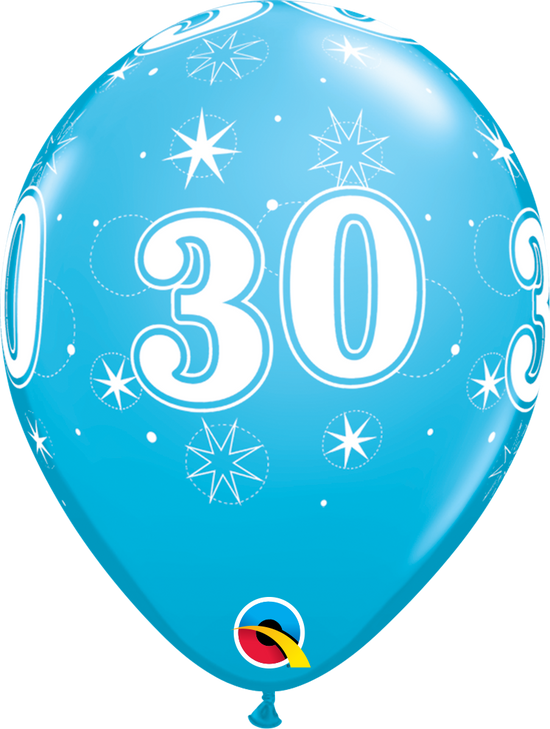 Qualatex Age 30 Robin's Egg 11" Latex 25pk