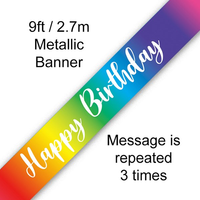 Oaktree Banner Happy Birthday Rainbow Ombre 3.9m