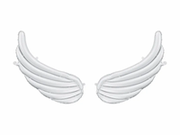 White Wings Air Fill 37" Foil Balloon 2pcs