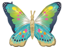 Anagram Foil Balloon Satin Blue Butterfly 30