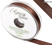 Eleganza Satin Ribbon Chocolate 15mm x 20m