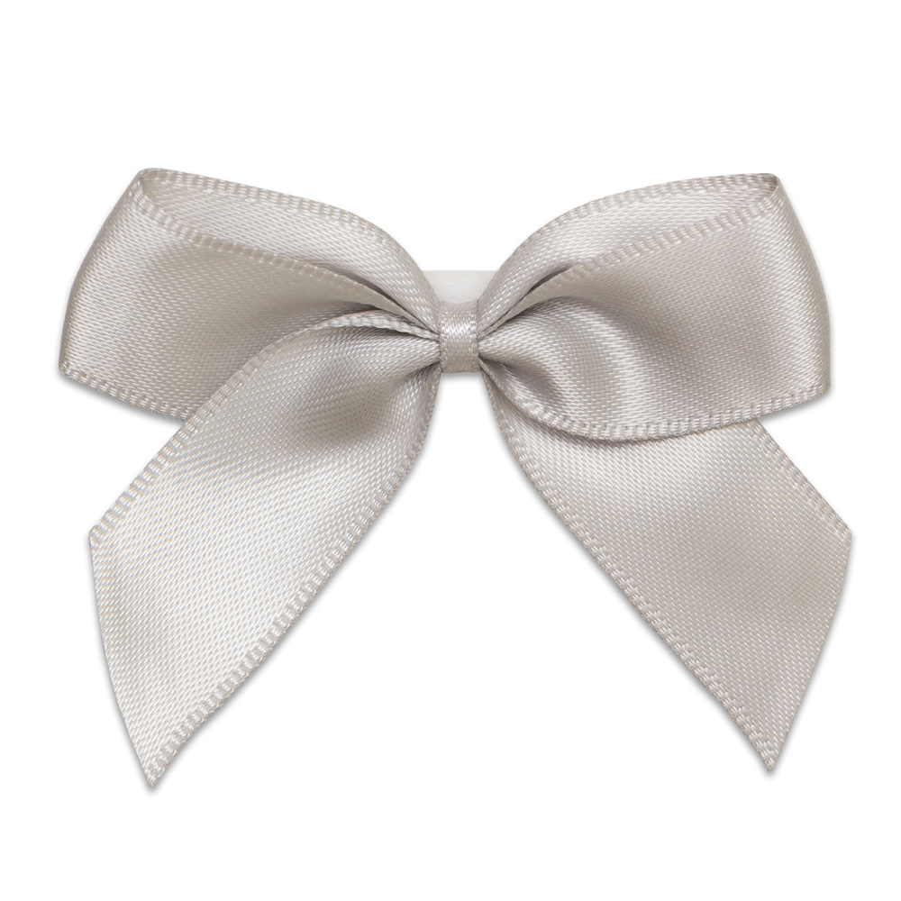 Italian Options 12 Pack Ribbon Bows Silver 5cm