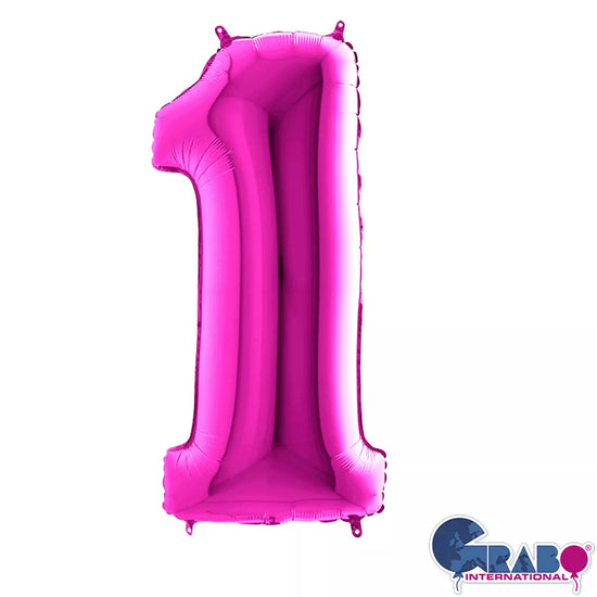 Grabo Foil Balloon Purple 40" Number 1