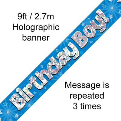 Oaktree Banner Birthday Boy Blue 9ft