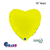Grabo Foil Balloon Matte Lime Green Heart 18"
