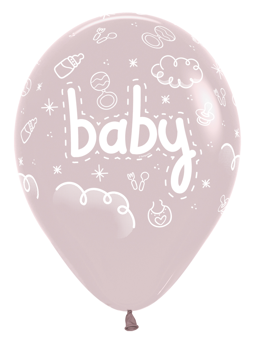 Sempertex Baby Pastel Dusk Rose 12" Latex 25pk
