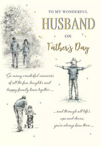 Set of six Regal Father's Day cards for husbands with festive designs, ideal for celebrating Dad on special occasions.