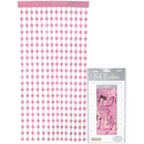 Light Pink Foil Stars Door Curtain 1m x 2m