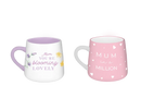 Mother's Day Ceramic Slogan Mug 2pk