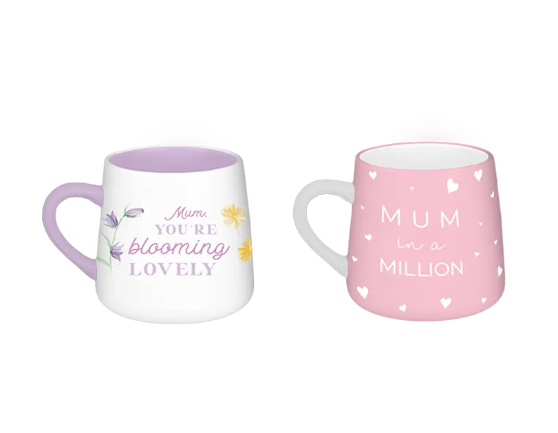 Mother's Day Ceramic Slogan Mug 2pk